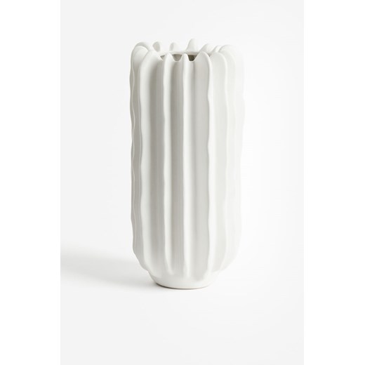 H & M - Wysoki wazon z kamionki - Biały ze sklepu H&M w kategorii Wazony - zdjęcie 170636449