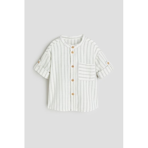 H & M - Bawełniana koszula ze stójką - Biały ze sklepu H&M w kategorii Odzież dla niemowląt - zdjęcie 170636517