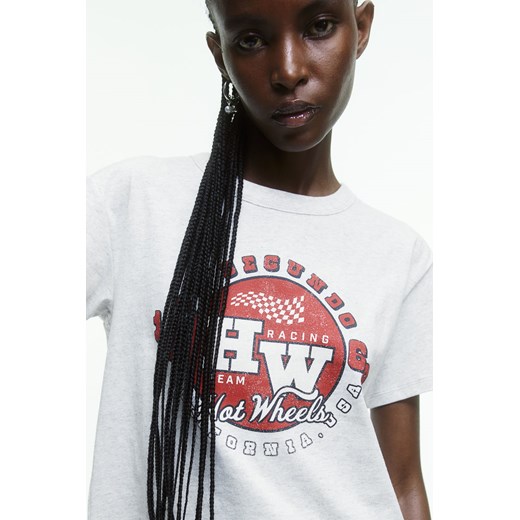 H & M - T-shirt z nadrukiem - Szary ze sklepu H&M w kategorii Bluzki damskie - zdjęcie 170636615