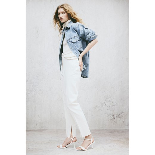 H & M - Spodnie z domieszką lnu - Biały ze sklepu H&M w kategorii Spodnie damskie - zdjęcie 170636868