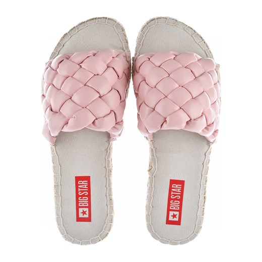 Klapki damskie BIG STAR płaskie casual letnie z tkaniny bez zapięcia 