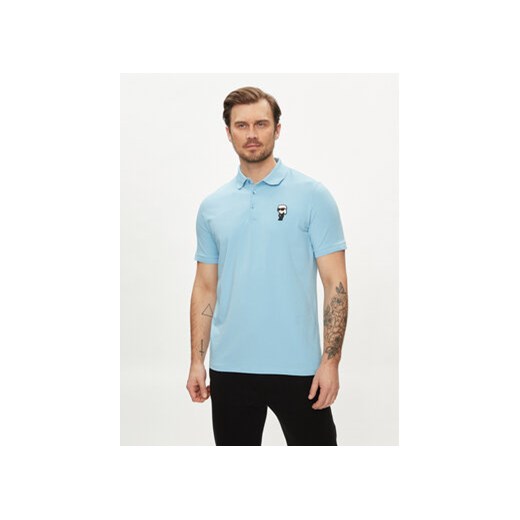 KARL LAGERFELD Polo 745022 542221 Niebieski Regular Fit ze sklepu MODIVO w kategorii T-shirty męskie - zdjęcie 170640309