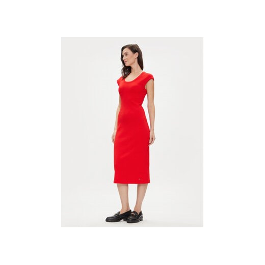Tommy Hilfiger Sukienka letnia WW0WW41273 Czerwony Slim Fit ze sklepu MODIVO w kategorii Sukienki - zdjęcie 170641147