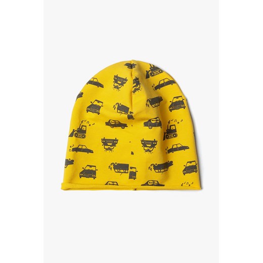 Czapka dzianinowa chłopięca - żółta w samochody ze sklepu 5.10.15 w kategorii Czapki dziecięce - zdjęcie 170641899