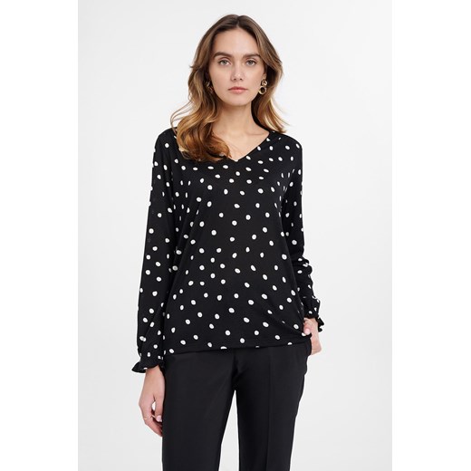 Bluzka damska dzianinowa w kropki czarna ze sklepu 5.10.15 w kategorii Bluzki damskie - zdjęcie 170641915