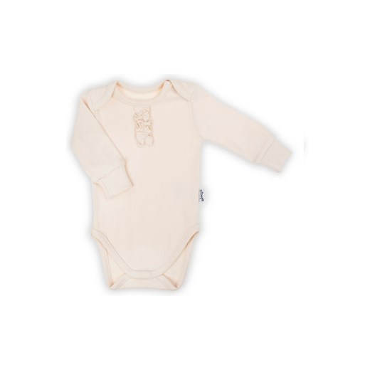 Body bawełniane niemowlęce z długim rękawem dla dziewczynki beżowe ze sklepu 5.10.15 w kategorii Body niemowlęce - zdjęcie 170642065