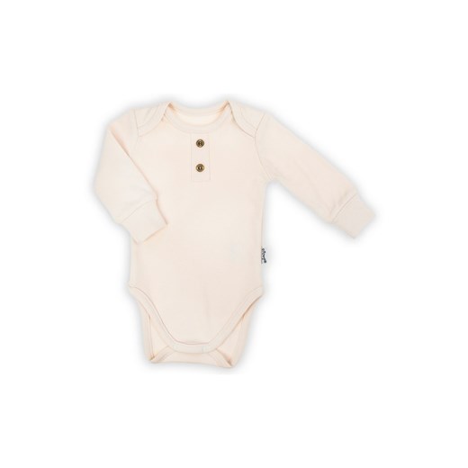 Body bawełniane niemowlęce z długim rękawem dla dziewczynki beżowe ze sklepu 5.10.15 w kategorii Body niemowlęce - zdjęcie 170642126