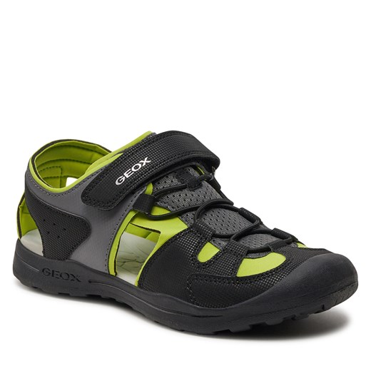 Sandały Geox J Vaniett Boy J455XA 015CE C0802 D Black/Lime Geox 39 eobuwie.pl