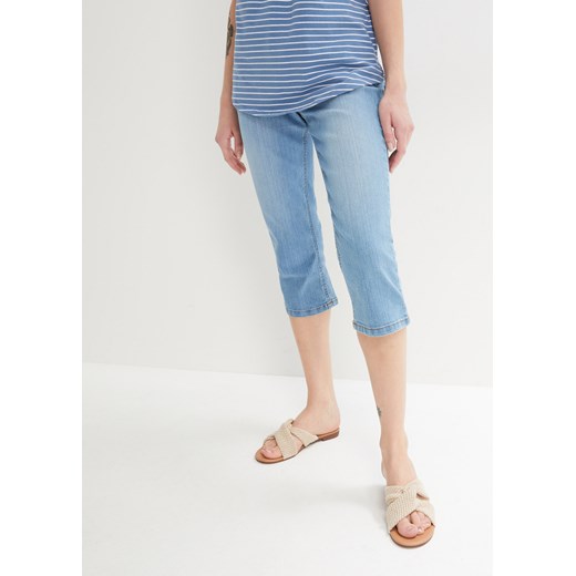 Rybaczki dżinsowe ze stretchem, Slim Fit, mid waist ze sklepu bonprix w kategorii Jeansy damskie - zdjęcie 170648656