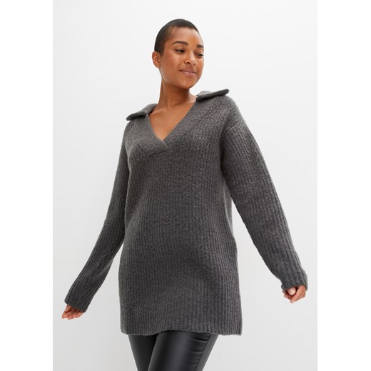 Sweter z kołnierzykiem polo ze sklepu bonprix w kategorii Swetry damskie - zdjęcie 170649367