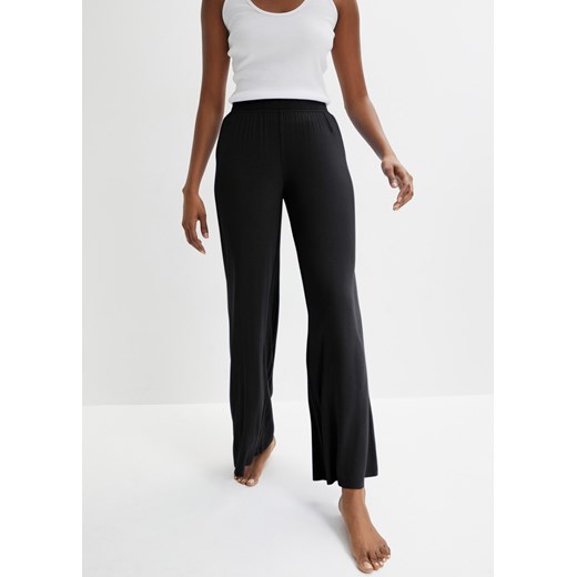 Spodnie do spania z szerokimi nogawkami, z wiskozy ze sklepu bonprix w kategorii Piżamy damskie - zdjęcie 170650509