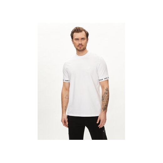 KARL LAGERFELD T-Shirt 755023 542221 Biały Regular Fit ze sklepu MODIVO w kategorii T-shirty męskie - zdjęcie 170652526