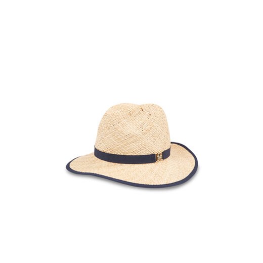 Tommy Hilfiger Kapelusz Beach Summer Straw Fedora Hat AW0AW16044 Écru ze sklepu MODIVO w kategorii Kapelusze damskie - zdjęcie 170652527