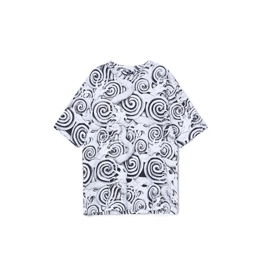 Cropp - T-shirt z czarno-białym nadrukiem - kremowy ze sklepu Cropp w kategorii T-shirty męskie - zdjęcie 170652678