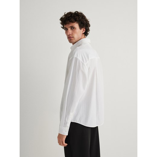 Reserved - Koszula boxy fit - biały ze sklepu Reserved w kategorii Koszule męskie - zdjęcie 170653107