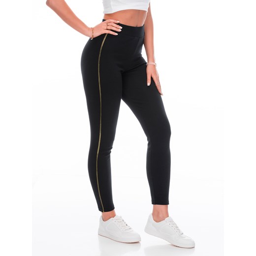 Spodnie damskie legginsy 246PLR - czarne ze sklepu Edoti w kategorii Spodnie damskie - zdjęcie 170653188