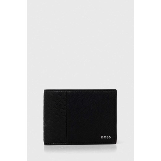 BOSS portfel męski kolor czarny ze sklepu ANSWEAR.com w kategorii Portfele męskie - zdjęcie 170653675