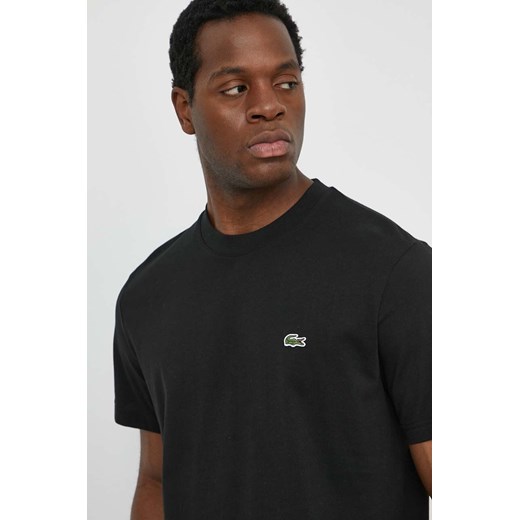 Lacoste t-shirt bawełniany męski kolor czarny gładki Lacoste XXL ANSWEAR.com