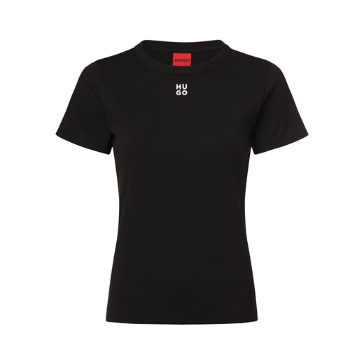 HUGO Koszulka damska - Deloris Kobiety czarny jednolity ze sklepu vangraaf w kategorii Bluzki damskie - zdjęcie 170654968