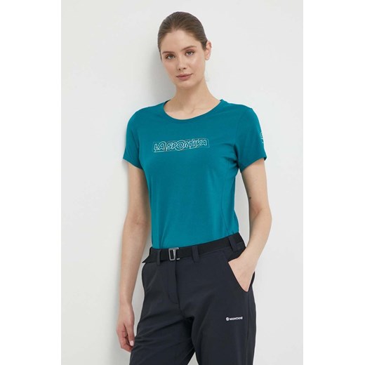 LA Sportiva t-shirt Outline damski kolor zielony G20733733 ze sklepu ANSWEAR.com w kategorii Bluzki damskie - zdjęcie 170657207