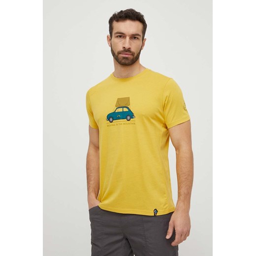LA Sportiva t-shirt Cinquecento męski kolor żółty z nadrukiem N55735735 ze sklepu ANSWEAR.com w kategorii T-shirty męskie - zdjęcie 170657269