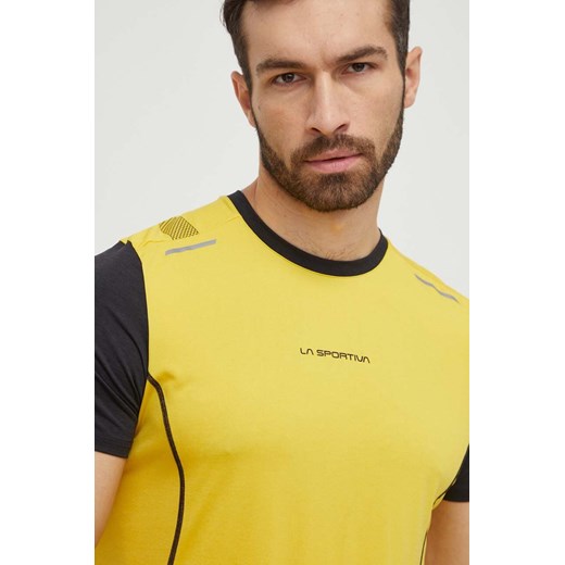 LA Sportiva t-shirt sportowy Tracer kolor żółty wzorzysty P71100999 ze sklepu ANSWEAR.com w kategorii T-shirty męskie - zdjęcie 170657285