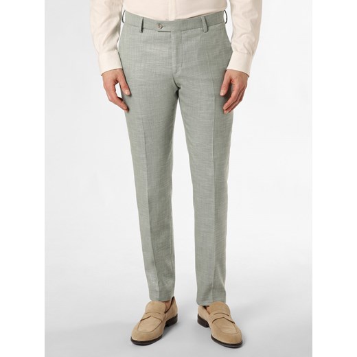 Finshley & Harding Spodnie - FHB-Mitch Mężczyźni Modern Fit seledynowy wypukły wzór tkaniny ze sklepu vangraaf w kategorii Spodnie męskie - zdjęcie 170658218