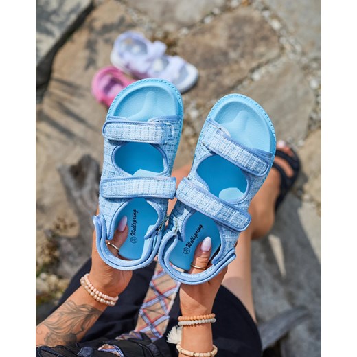 Royalfashion Niebieskie damskie tkaninowe sandały Desotty ze sklepu royalfashion.pl w kategorii Sandały damskie - zdjęcie 170662267