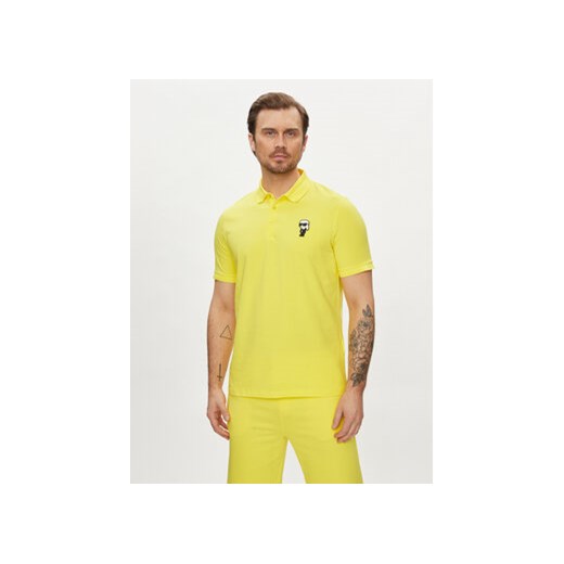 KARL LAGERFELD Polo 745022 542221 Żółty Regular Fit ze sklepu MODIVO w kategorii T-shirty męskie - zdjęcie 170663789