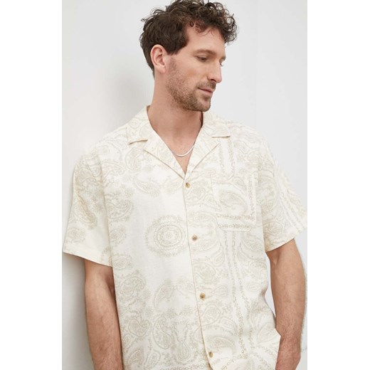 Les Deux koszula męska kolor beżowy regular ze sklepu ANSWEAR.com w kategorii Koszule męskie - zdjęcie 170664585