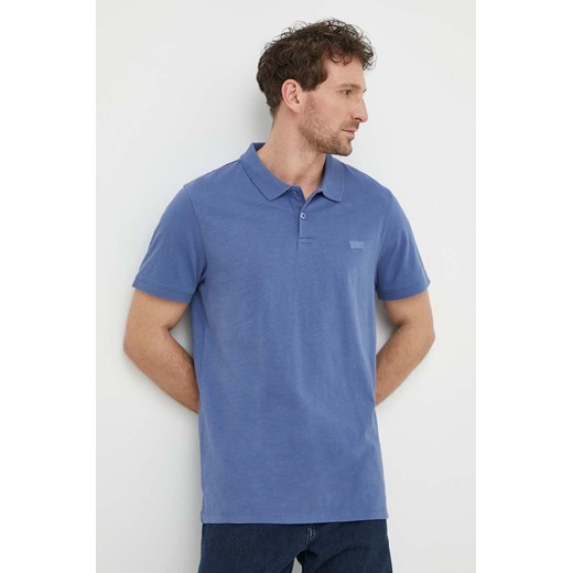 Levi&apos;s polo bawełniane kolor niebieski gładki ze sklepu ANSWEAR.com w kategorii T-shirty męskie - zdjęcie 170664708