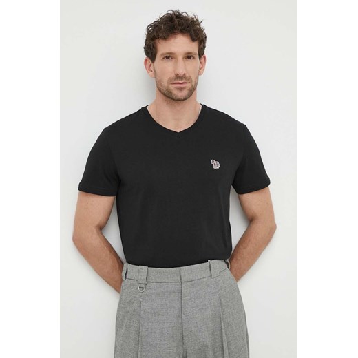 PS Paul Smith t-shirt bawełniany męski kolor czarny z aplikacją M2R.785YZ.M20064 ze sklepu ANSWEAR.com w kategorii T-shirty męskie - zdjęcie 170664869