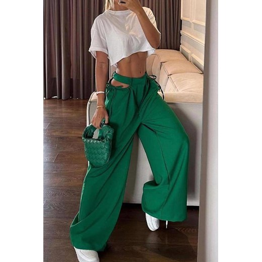 Spodnie VALOMDA GREEN ze sklepu Ivet Shop w kategorii Spodnie damskie - zdjęcie 170665225
