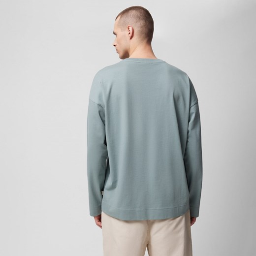 Męski longsleeve z nadrukiem Outhorn OTHWSS24TLONM280 - morski Outhorn Sportstylestory.com
