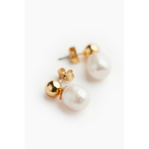 H & M - Pozłacane kolczyki z perełkami - Biały ze sklepu H&M w kategorii Kolczyki - zdjęcie 170667087