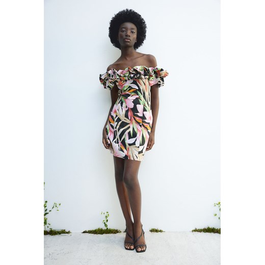 H & M - Sukienka z odkrytymi ramionami - Szary ze sklepu H&M w kategorii Sukienki - zdjęcie 170667137