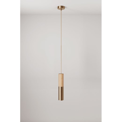 H & M - Drewniana I Metalowa Lampa Wisząca Z Reflektorkiem - Złoty ze sklepu H&M w kategorii Lampy wiszące - zdjęcie 170667298