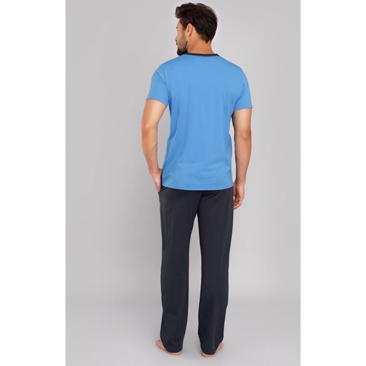 Jugo piżama męska kr.dł., Kolor niebiesko-grafitowy, Rozmiar S, Italian Fashion ze sklepu Primodo w kategorii Piżamy męskie - zdjęcie 170680847