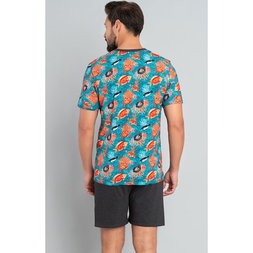 Piżama męska z krótkim rękawem i spodenkami Ocean, Kolor ciemny morski-szary, Italian Fashion 2XL Primodo