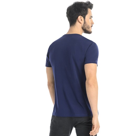 Niebieski t-shirt męski bawełniany koszulka z krótkim rękawem Luca 1502, Kolor niebieski, Rozmiar 3XL, Teyli ze sklepu Primodo w kategorii T-shirty męskie - zdjęcie 170681685