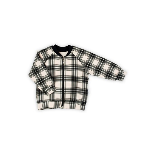 Bluza dresowa niemowlęca rozpinana w kratkę czarna - Nicol ze sklepu 5.10.15 w kategorii Bluzy i swetry - zdjęcie 170683255
