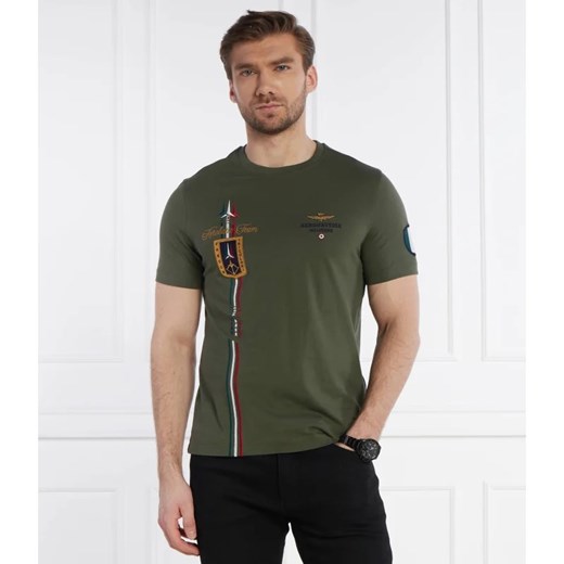 Aeronautica Militare t-shirt męski zielony młodzieżowy z krótkim rękawem 