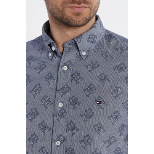 Tommy Hilfiger koszula męska casualowa w abstrakcyjnym wzorze z długim rękawem 