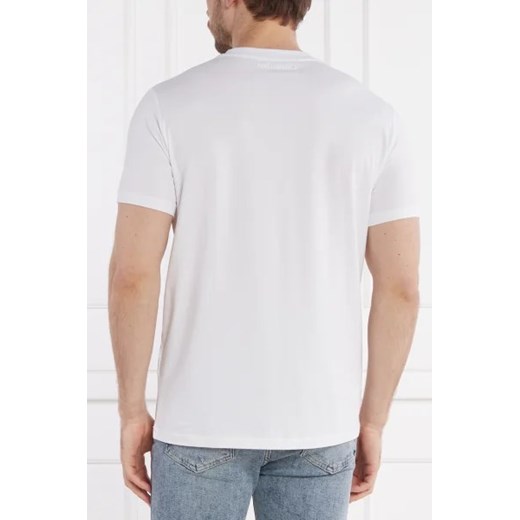 T-shirt męski biały Karl Lagerfeld z krótkim rękawem na wiosnę 