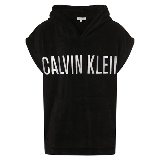 Calvin Klein Męski sweter z kapturem Mężczyźni Bawełna czarny jednolity ze sklepu vangraaf w kategorii Szlafroki męskie - zdjęcie 170685359