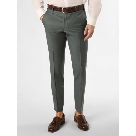 Wilvorst Spodnie Mężczyźni Slim Fit Wełna trzcinowy jednolity ze sklepu vangraaf w kategorii Spodnie męskie - zdjęcie 170685388