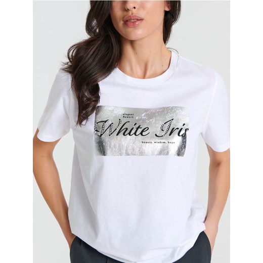 Sinsay - Koszulka z nadrukiem - biały ze sklepu Sinsay w kategorii Bluzki damskie - zdjęcie 170688146