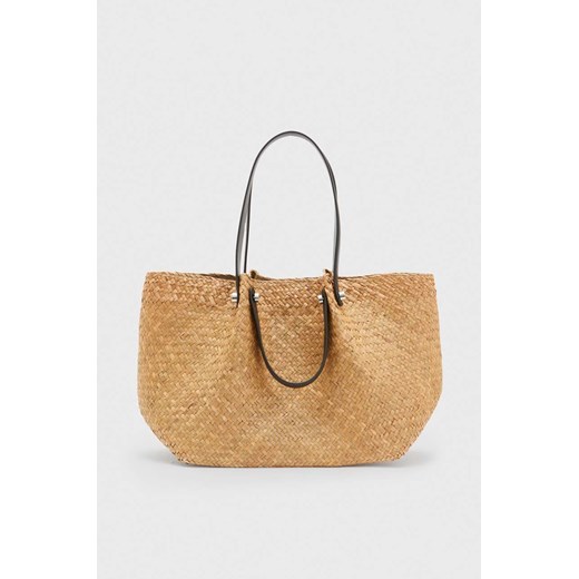 AllSaints torebka ALLINGTON STRAW TOTE kolor beżowy WB550Y ze sklepu ANSWEAR.com w kategorii Torby letnie - zdjęcie 170688826