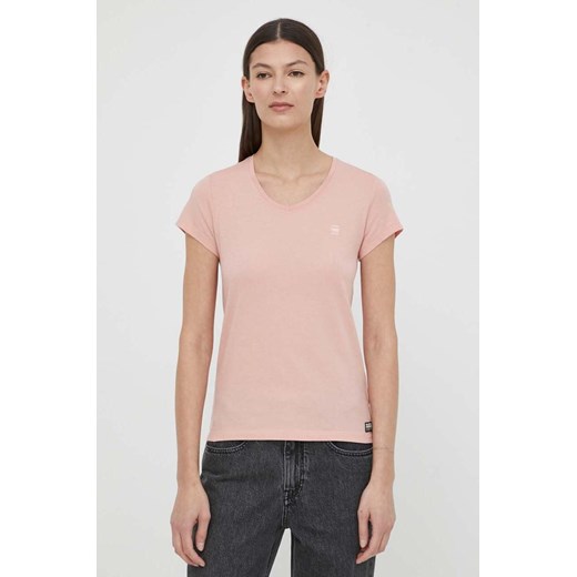 G-Star Raw t-shirt bawełniany damski kolor fioletowy ze sklepu ANSWEAR.com w kategorii Bluzki damskie - zdjęcie 170688898