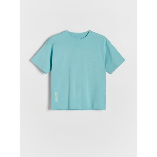 Reserved - Bawełniany t-shirt oversize - turkusowy ze sklepu Reserved w kategorii T-shirty chłopięce - zdjęcie 170694905